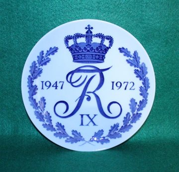 Royal Copenhagen Mindeplatte Kong Frederik d. 9. 1947 - 1972