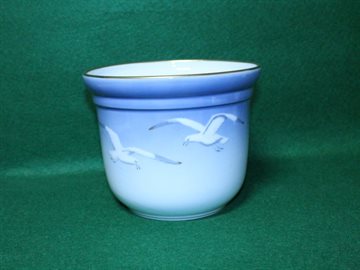 Mågestel med guld urtepotteskjuler