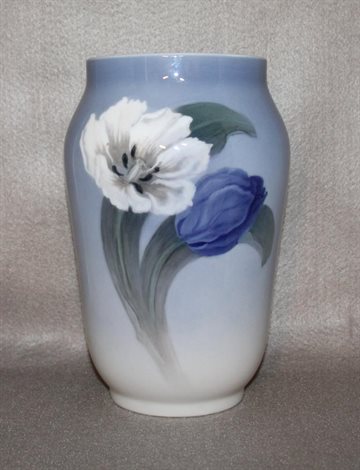 Stor vase med blomstermotiv
