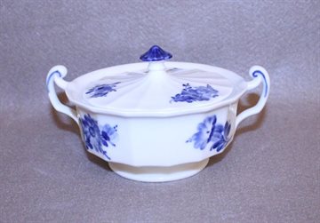 Blå Blomst kantet  sukkerskål