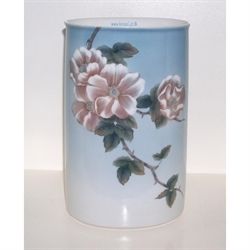 Stor flot vase med blomster motiv