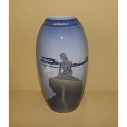 Vase med motiv af den lille havfrue       